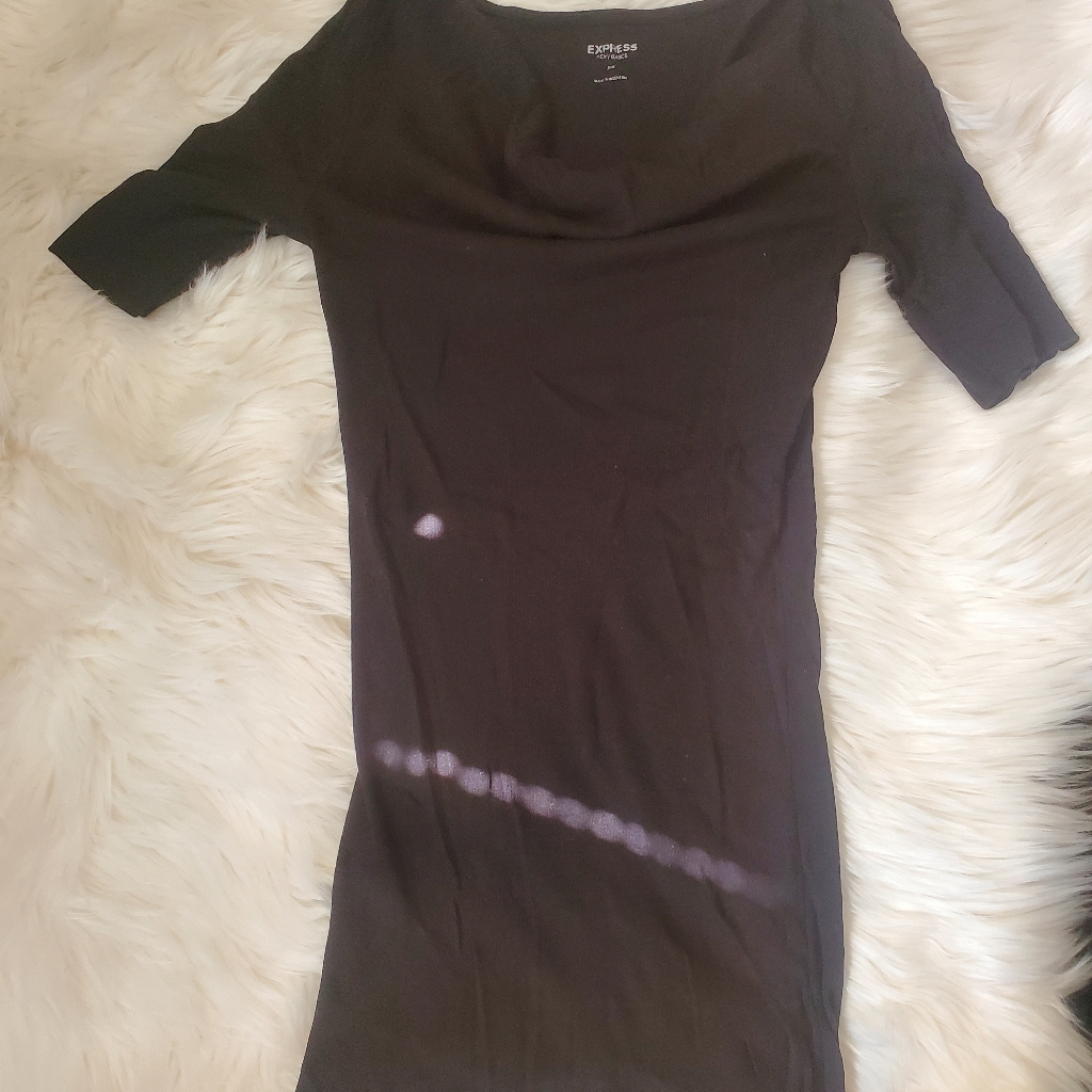 Express Basic Tee With Cowl Neckline